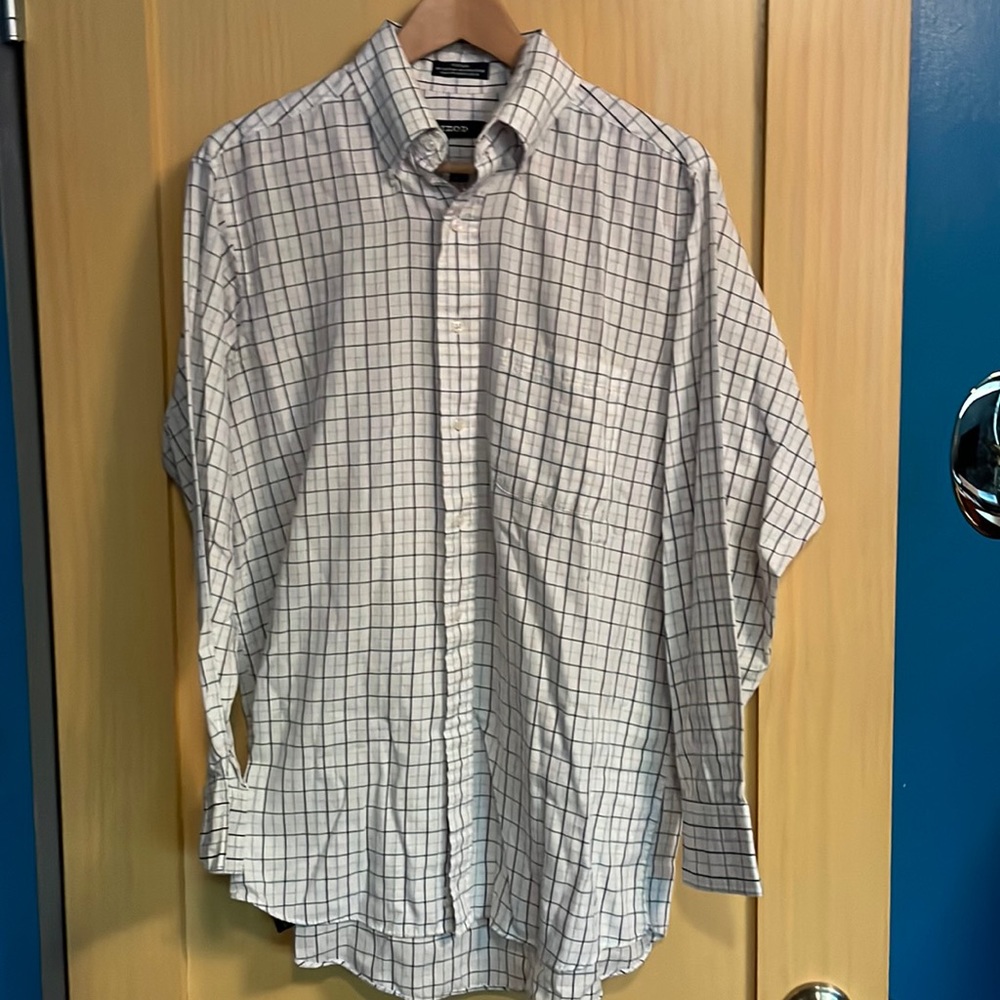 Izod mens LS plaid casual dress shirt